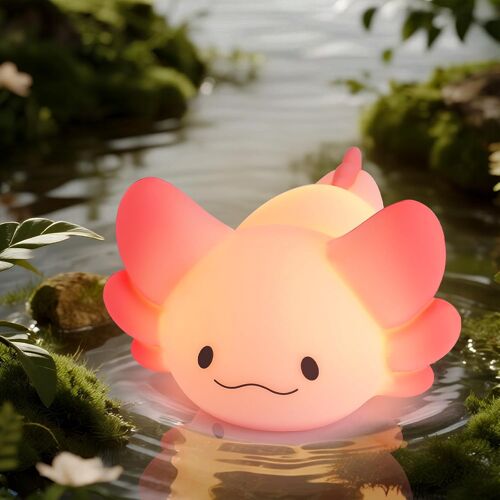 Veilleuse Pour Enfants Veilleuse 1/3 Heure Minuterie À Intensité Variable Chambre D'enfant Axolotl Lampe De Nuit Colorée Cadeau Pour Filles Tout-Petits Décoration Mignonne Chambre À Coucher