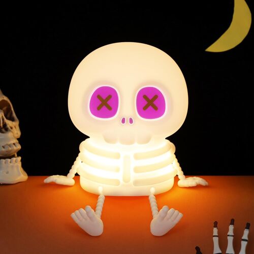 Veilleuse En Silicone Avec Contrôle Tactile En Forme De Tête De Mort, Rechargeable Par Usb Avec Minuterie Et Réglage De La Luminosité, Crée Une Lueur Personnalisable Pour Salle De Jeux
