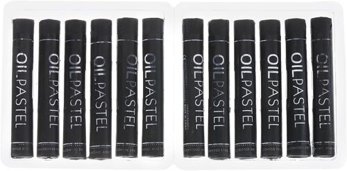 Craies À L'huile Crémeuses, 12 Pièces De Crayons À L'huile Doux, Fournitures D'art Pour La Peinture, Le Dessin Et Le Mélange Pour Artistes Débutants Noir