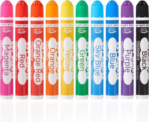 Marqueur À Point Lavable,10 Couleurs Dot Marker, Feutre Enfant Non Toxique, Bingo Dabber Pour Création, Activité Créative Pour Enfants Education Précoce