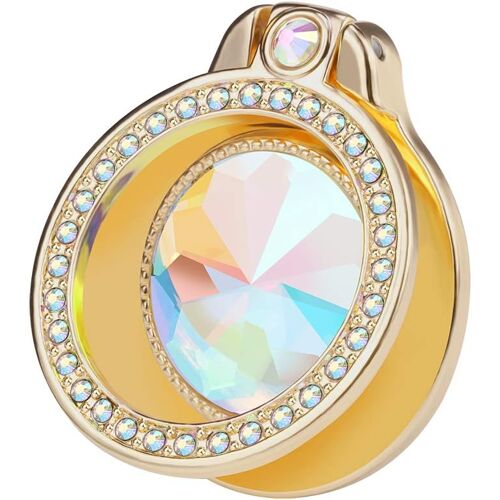 Anneau de téléphone à paillettes - Anneau de téléphone brillant - Béquille en diamant artificiel - Pour filles et femmes - Pour presque tous les téléphones, tablettes (doré)