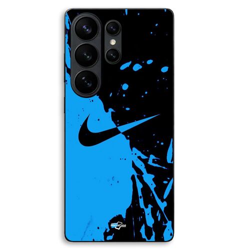 Coque Pour Samsung Galaxy S26 Ultra Nike logo Couleur noir et bleu Maniacase
