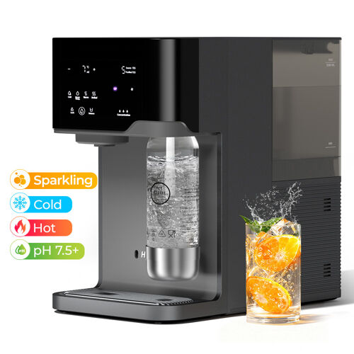 Hydrofast C300 - Fontaine à Eau Gazeuse et Fraîche 6 Étapes - Purificateur Osmose Inverse RO, Stérilisation UV, Écran TDS Intelligent. Réservoir 5L/1.5L, Température et Volume Réglables