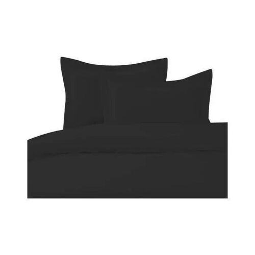 Housse De Couette - Homerokk - 240x260cm + 2 Taies 65x65¿Cm - 100% Coton - Noir 57 Fils/Cm