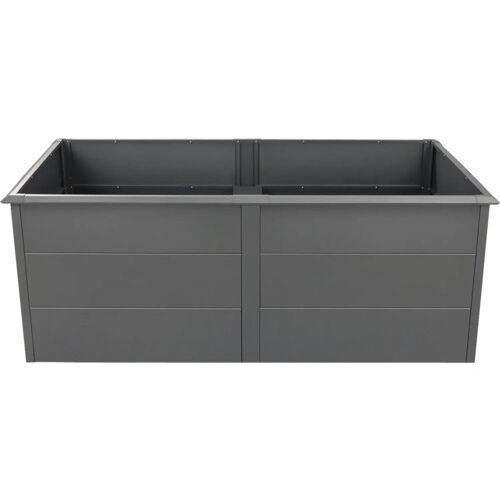 Bc-Elec - Shwrb005 Bac Potager Surélevé Jardinière En Acier Galvanisé Poudré 200x100x77cm  Anthracite Avec Rebord Anti Limaces