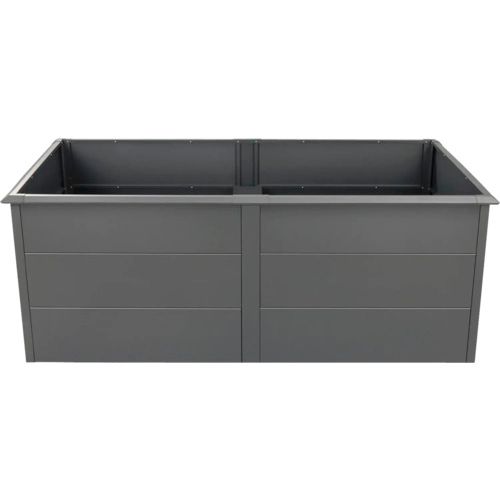 Bc-Elec - Shwrb005 Bac Potager Surélevé Jardinière En Acier Galvanisé Poudré 200x100x77cm  Anthracite Avec Rebord Anti Limaces