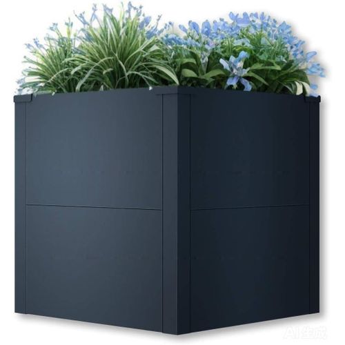 Bc-Elec - Shwrb001 Bac Potager Surélevé Carré Jardinière En Acier Galvanisé Poudré 50x50x50cm  Anthracite