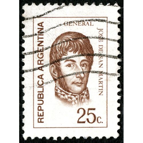 Timbre Oblitéré Republica Argentina, General Jose De San Martin, 25 C