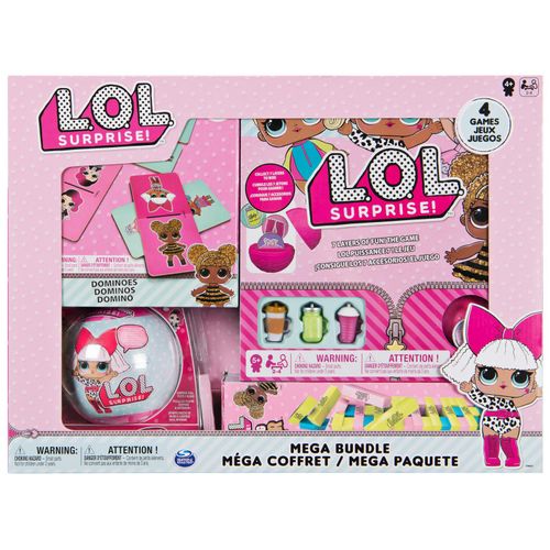 Games L.O.L. Surprise! - Méga-Coffret Contenant 4 Puzzles, Des Dominos Et Le Jeu Lol Puissance 7!