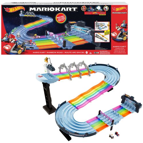 Hot Wheels Mario Kart - Route Arc-en-ciel - Circuit / Petite Voiture - Dès 4 ans
