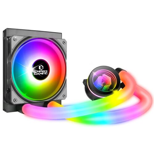 EMPIRE GAMING – Guardian P-W120 Watercooling AIO PC Gamer - Refroidissement de CPU Liquide ARGB 3 Pins 5V - 1x120MM - Intel LGA 1700/1200/115X/1366/2066/2011,AMD AM5/AM4 - Noir