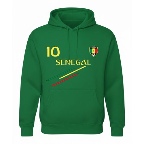 Sweat À Capuche Homme Foot Inspiré Sénégal (Taille Xxxl,Couleur Blanc)