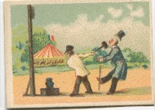 Chromos De 1880 À 1890 Courbe Rouzet – Foire Du Trône Paris – Fête Foraine – Jeu De Force