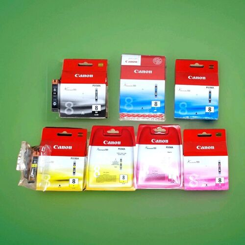 CANON LOT DE 9 CARTOUCHES D'ENCRE CLI-8 (C,M, Y, BK) - ORIGINALES - NEUVES