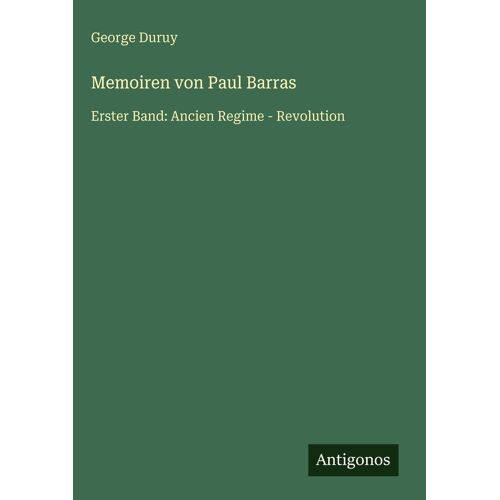 Memoiren Von Paul Barras