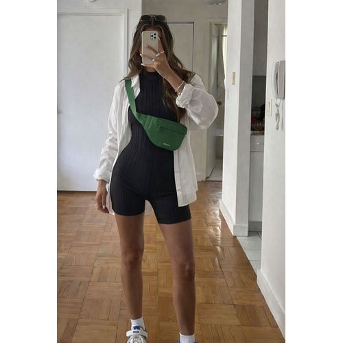 Combinaison Short Noire Côtelée Shein – Minimal Chic – Stretch – Très Bon État