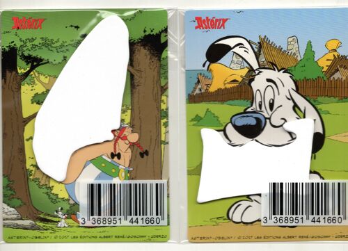 Post-It Obélix Et Idéfix Lot De 2 Blocs De Post-It Blancs Forme Menhir Et Os Goodies 2017