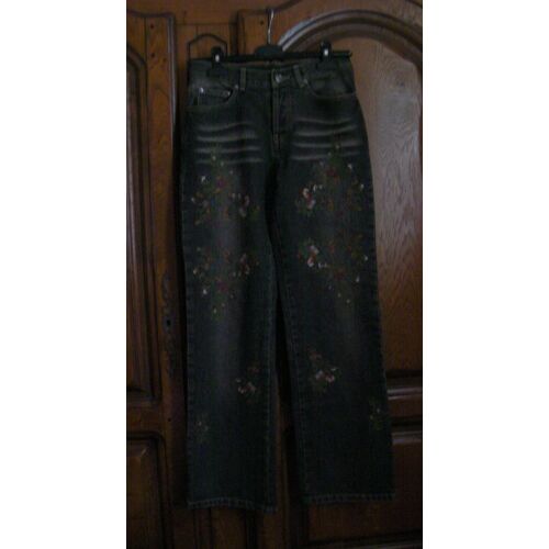 Jean Gris Brodé Marque Colin'S - Taille W26 L30