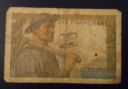 Billet 10 Francs Mineur 1942