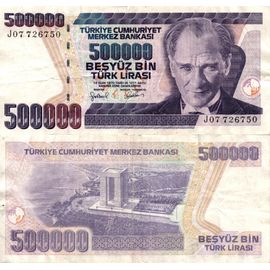 Turquie 500.000 Lirasi 1997