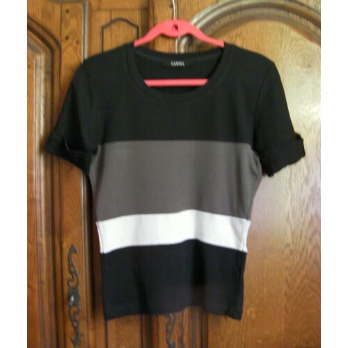 Top Noir/Taupe/Écru Caroll - Taille 40