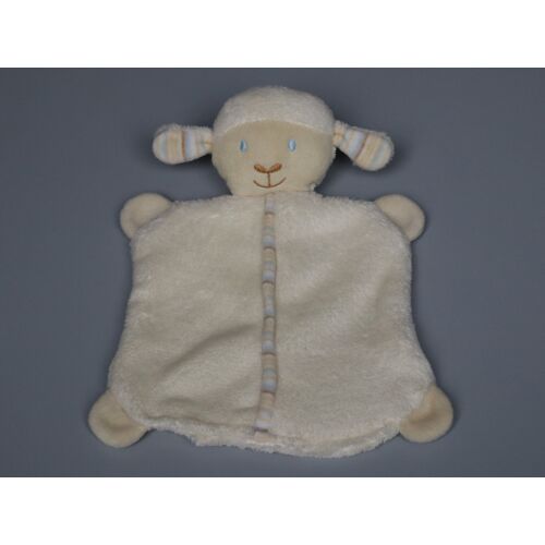 Doudou mouton plat Baby Club beige bleu