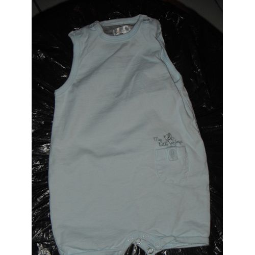 Barboteuse Bébé Garçon Bleu Très Clair " Kitchoun " Taille 3 Mois Idée Cadeau