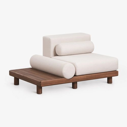 Module Central Avec Table D'appoint Pour Canapé Modulaire De Jardin En Acacia Edrien Brun Acacia