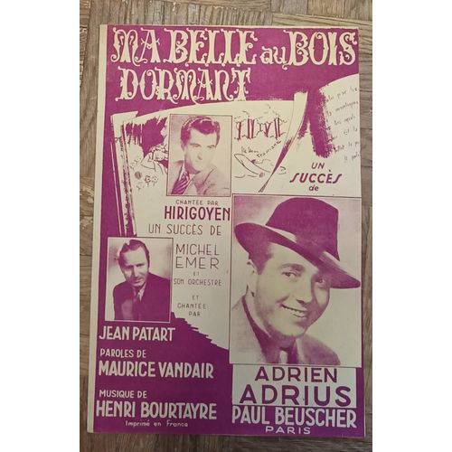 Partition Chant Ancienne - Ma Belle Au Bois Dormant