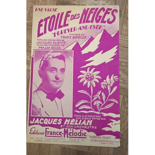 Partition Ancienne Pour Chant - Étoile Des Neiges