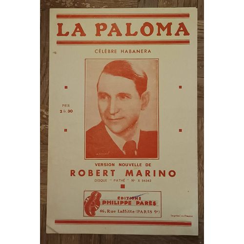 Partition Ancienne Pour Chant - La Paloma