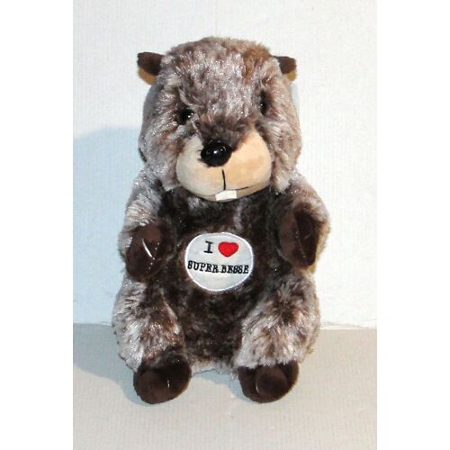 peluche marmotte paco gris chiné doudou i love super besse