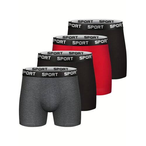 4 Pack Sous-Vêtements Homme Sans Remonte, Élastique Large Bande Régulière