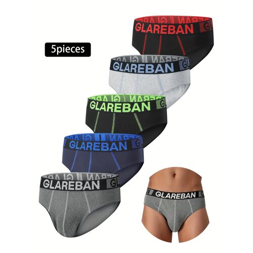 5pcs Sous-Vêtements Sexy Pour Hommes - Confortable Et Élégant, Tissu Extensible, Couleur Unie, Style Jockstrap, Vêtements Décontractés, Sous-Vêtement Confortable | Sous-Vêtements Élégants | Matériau Extensible, Sous-Vêtements Pour Hommes