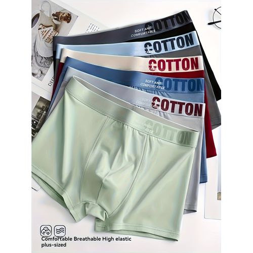 Lot De 3 Slips En Coton Pour Homme, Slips En Coton Grande Taille Pour Homme, 95 % Coton, 5 % Élasthanne, Sous-Vêtements Confortables Et Respirants, Slips De Sport Élastiques Pour Jeune, Sous-Vêtements Courts Pour Garçon, Style Classique, Coton