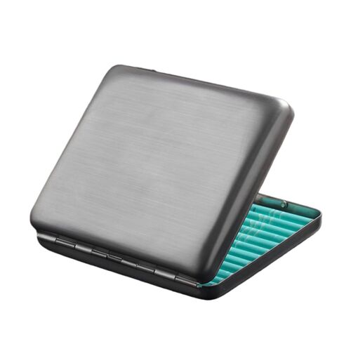 Étui à cigarettes en métal brossé - Ouverture automatique, coque rigide de protection, grande capacité