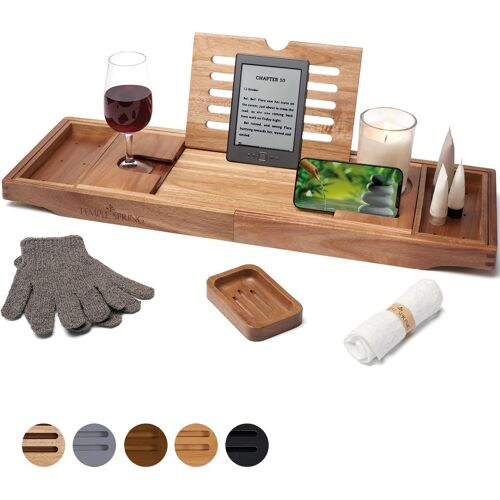 Plateau Baignoire Bois, Accessoires Salle De Bain, Tablette Baignoire, Plateau De Bain, Spa Bath Bridge, Bois D`Acacia - Une Alternative Durable Au Teck