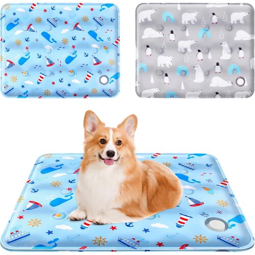 Kalanka-2pcs Tapis Rafraichissant Pour Chien Et Chats Tapis Refroidissant, Plus Durable Mise Compagnie Matelas Refrigerant, Auto-Refroidissant Gel Non-Toxique T-Apis Refroidissement, 40 * 50cm