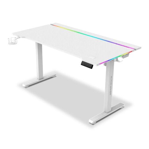 Bureau Gaming Alpha Gamer Zorya RGB Réglable Blanc