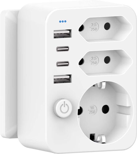 Prise multiple avec prise USB, double prise, adaptateur USB C, plusieurs prises