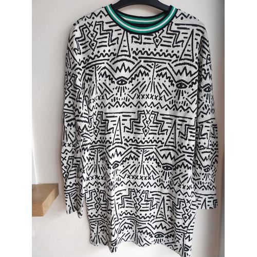 Tunique Pull H&M Blanc Gris Noir T34