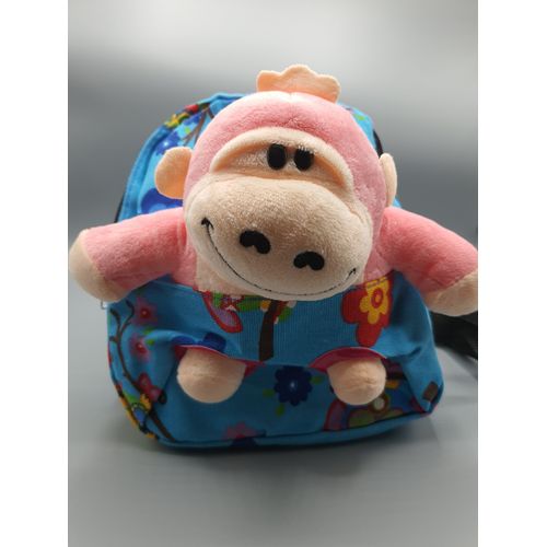 SAC A DOS PELUCHE GORILLE ROSE ET MULTI-COULEUR ENFANTS ANAIS DE 26 CM