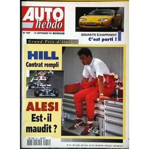 Auto Hebdo 949 De 1994 Arnoux,Monza F1,Cudini,Hommell Berlinette,Nissan 200sx,Magaud,