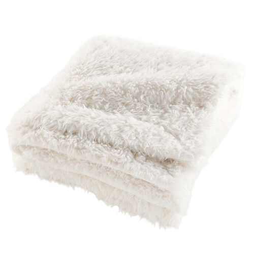 Plaid Hiver Chaud Xxl Mouton Imitation Fourrure Blanc 220x240cm