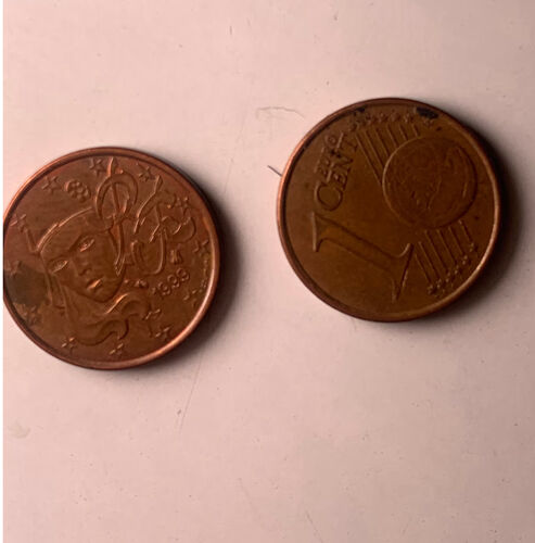 1 Pièce Rare 1 Centime Euro D Origine France.
