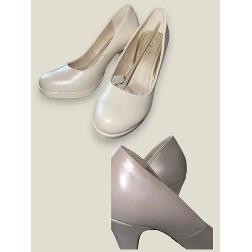 Escarpin À Talon Couleur Crème De Marque Grands Boulevards Taille 38