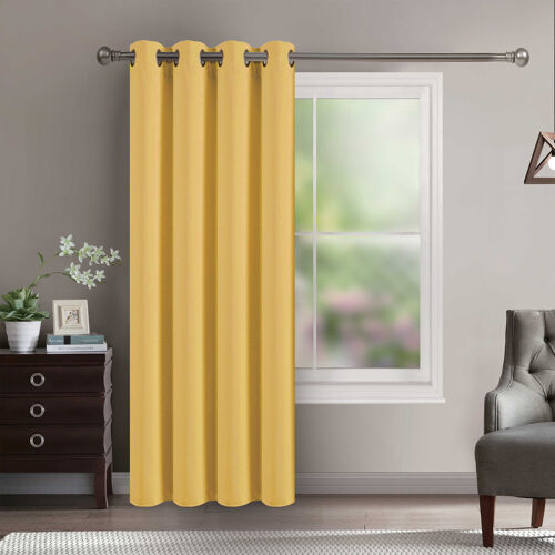 Rideau Occultant Pour Chambre Et Salon Polyester Jaune Moutarde
