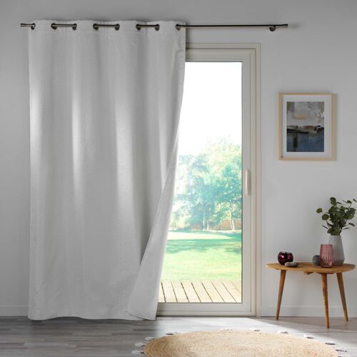 Rideau 100% Occultant En Microfibre Polyester Blanc 140x260 Cm