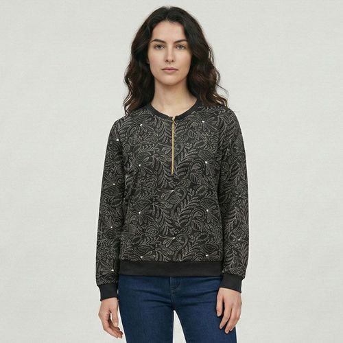 Sweat Zip Vegetal Noir Granit Femme Les Tropeziennes Par M.Belarbi
