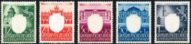 Pologne, Occupation Allemande, General Gouvernement 1943, Très Belle Série Neuve** Luxe Yvert 123 Lublin 124 Cracovie, 125 Radom, 126 Varsovie Et 127 Lwov, Avec Médaillon Relief Aigle Et Croix Gammée.